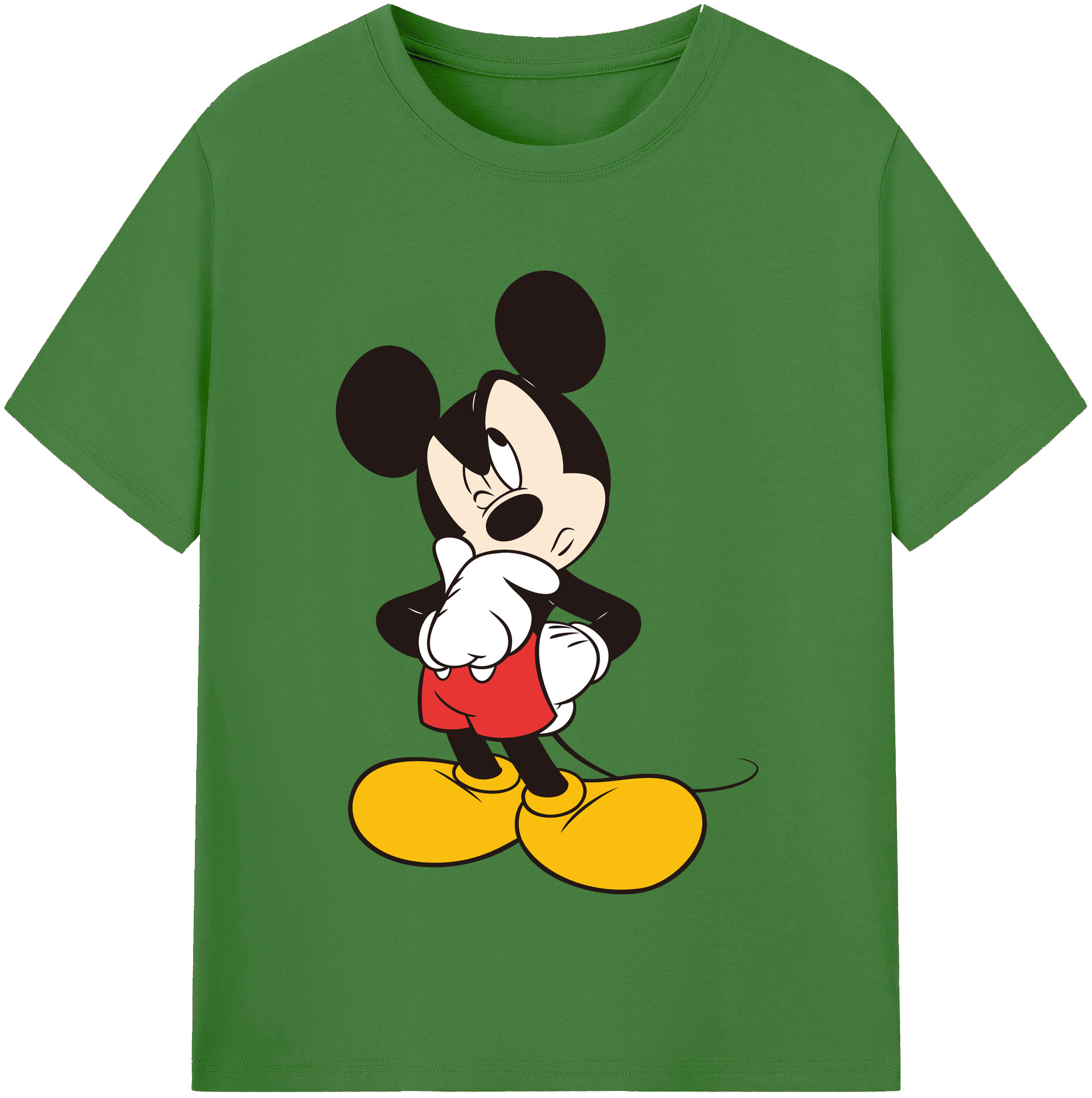 （画像用） ミッキーマウス Mickey Mouse レディースカジュアルプリントTシャツ（綿100％）